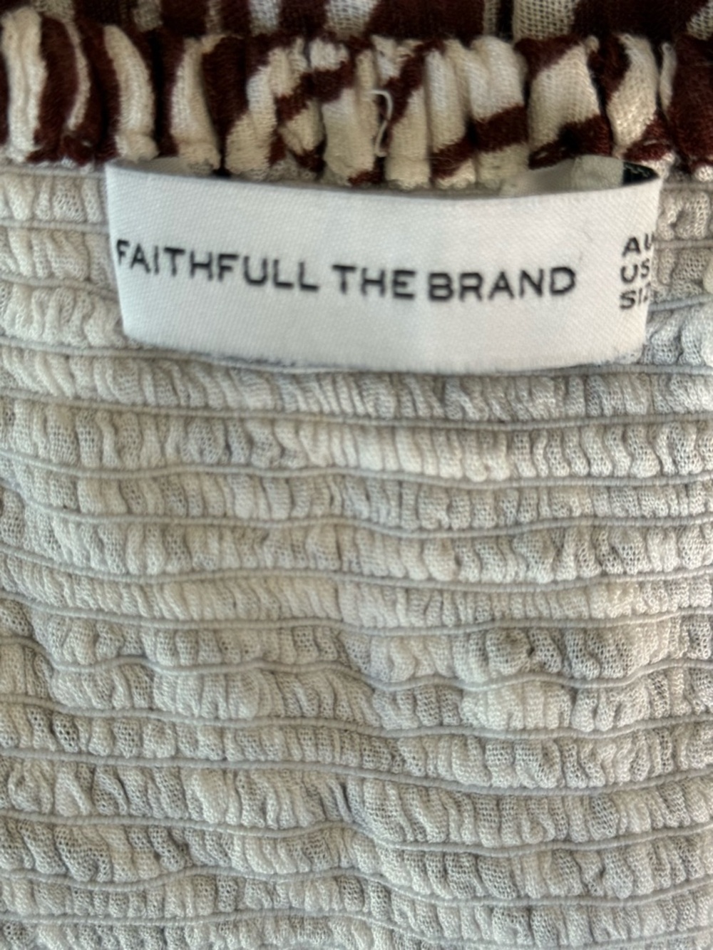 Faithfull the Brand Brown and White Zebra-Print Backless Linen Blend Maxi Dress. - Picture 12 of 16